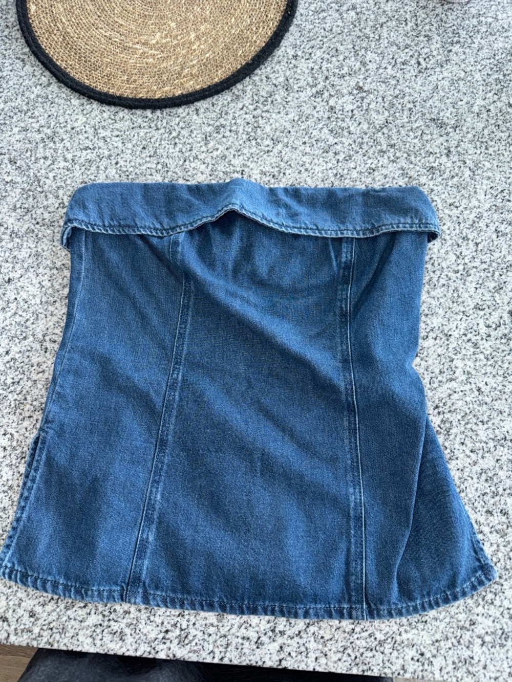 JEAN STRAPLESS TOP NWT